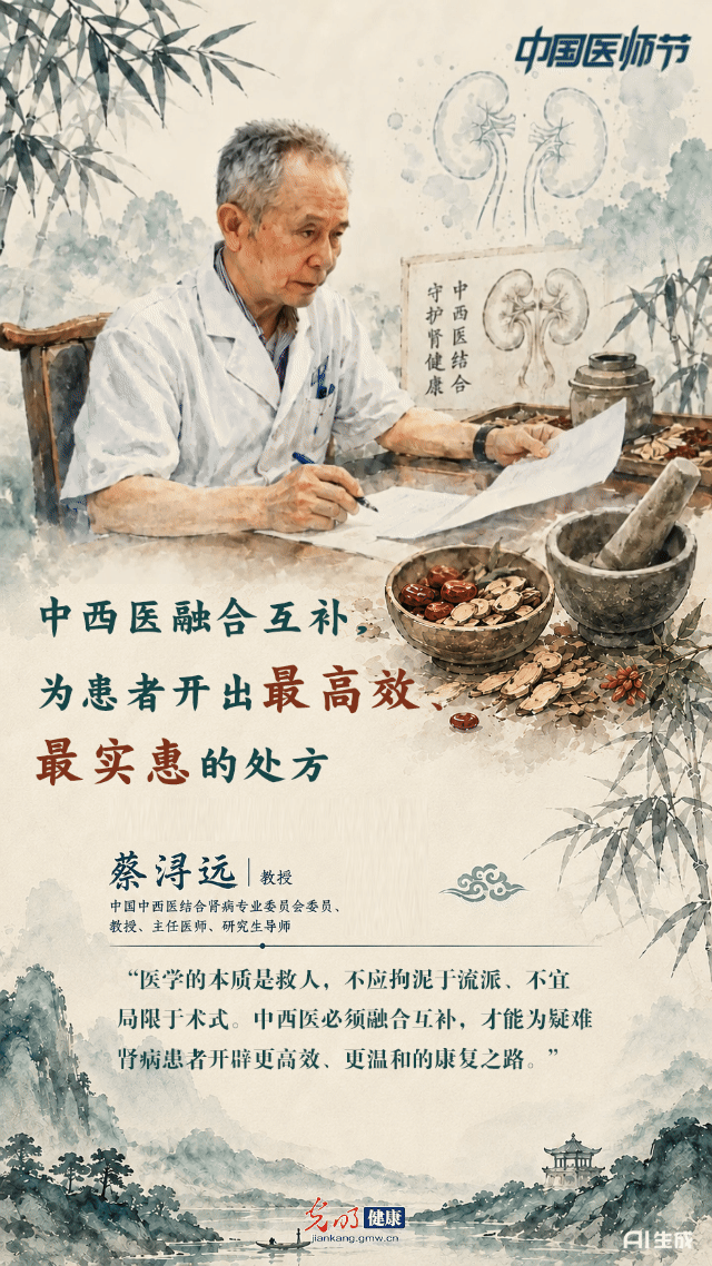 【AI海报】中国医师节|蔡浔远：中医系融合互补，为患者开出最高效、最实惠的处方