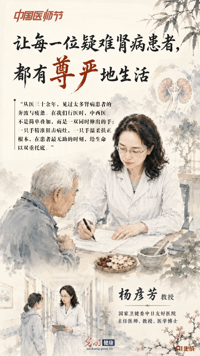 【AI海报】中国医师节|杨彦芳：让每一位疑难肾病患者，都有尊严地生活