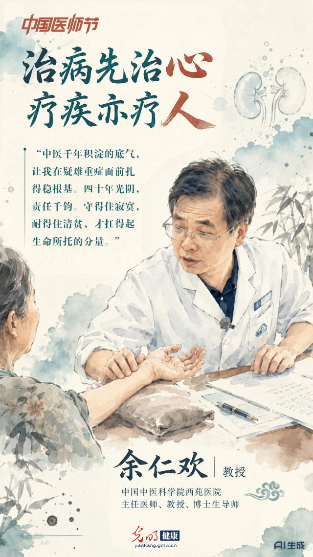 【AI海报】中国医师节|余仁欢：治病先治心，疗疾亦疗人