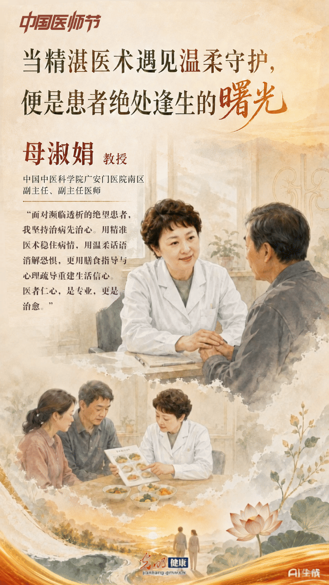 【AI海报】中国医师节|母淑娟：当精湛医术遇见温柔守护，便是患者绝处逢生的曙光