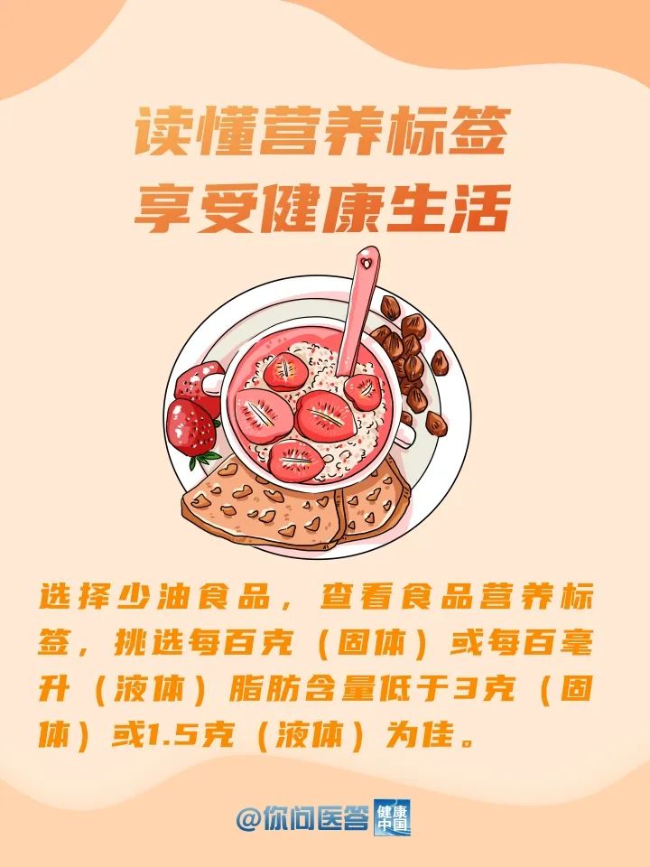 如何通过食品营养标签选择少油食品？