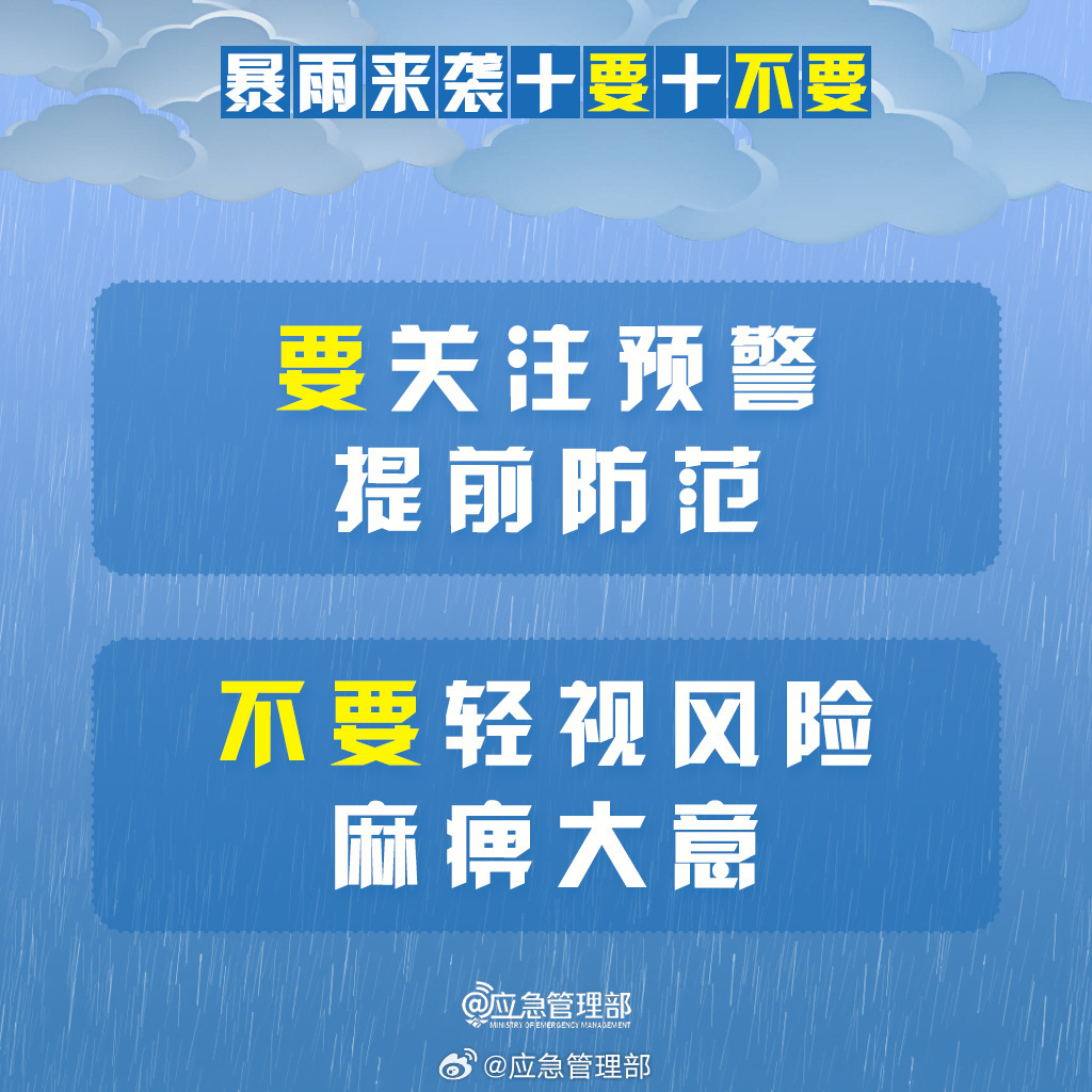 收藏！暴雨来袭牢记“10要10不要”