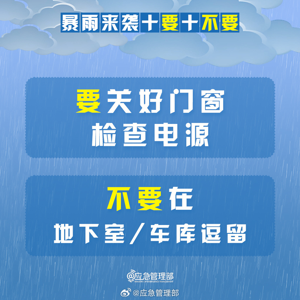 收藏！暴雨来袭牢记“10要10不要”