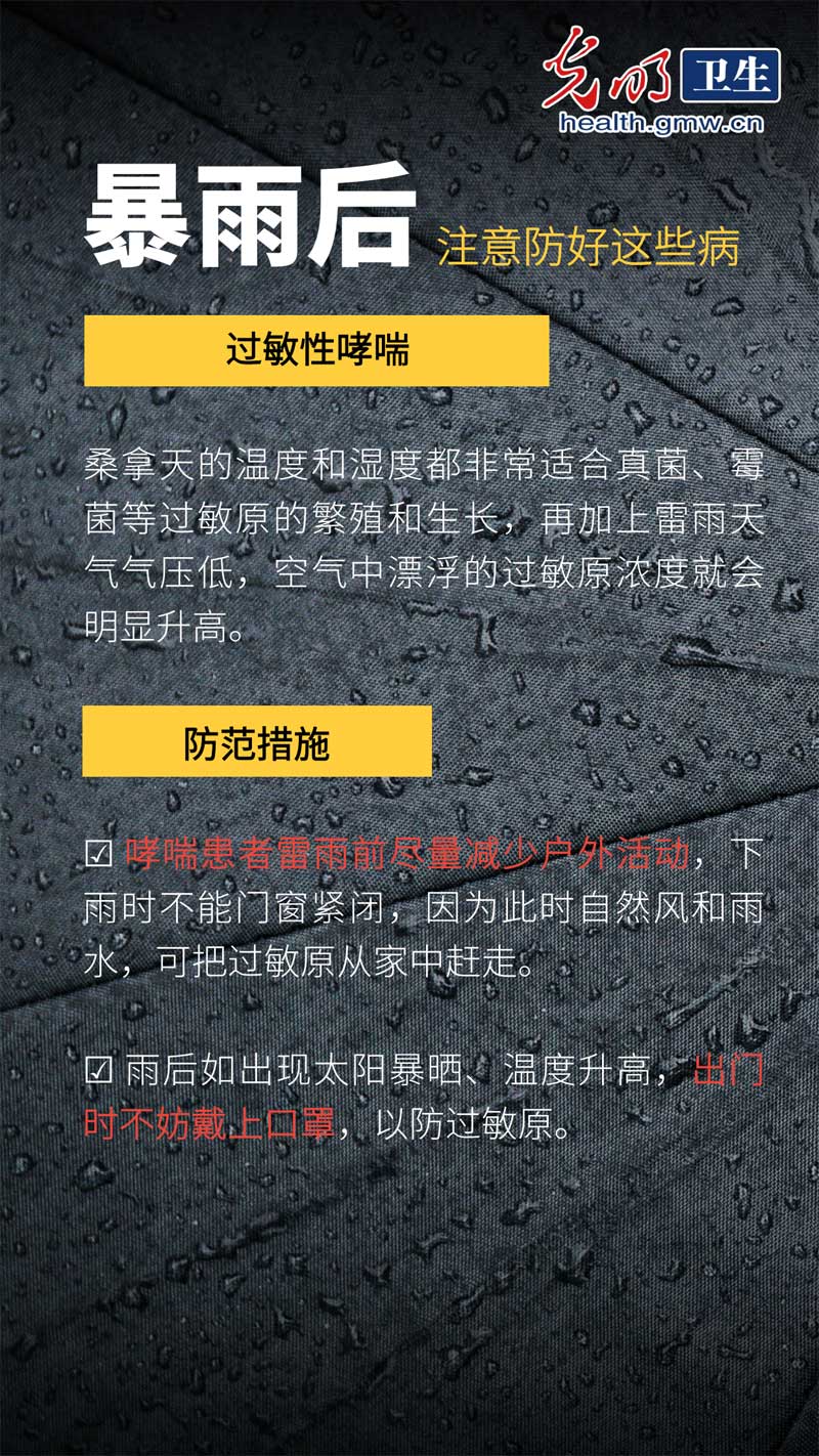 【科普海报】暴雨过后 当心这些疾病 【科普海报】暴雨过后 当心这些疾病
