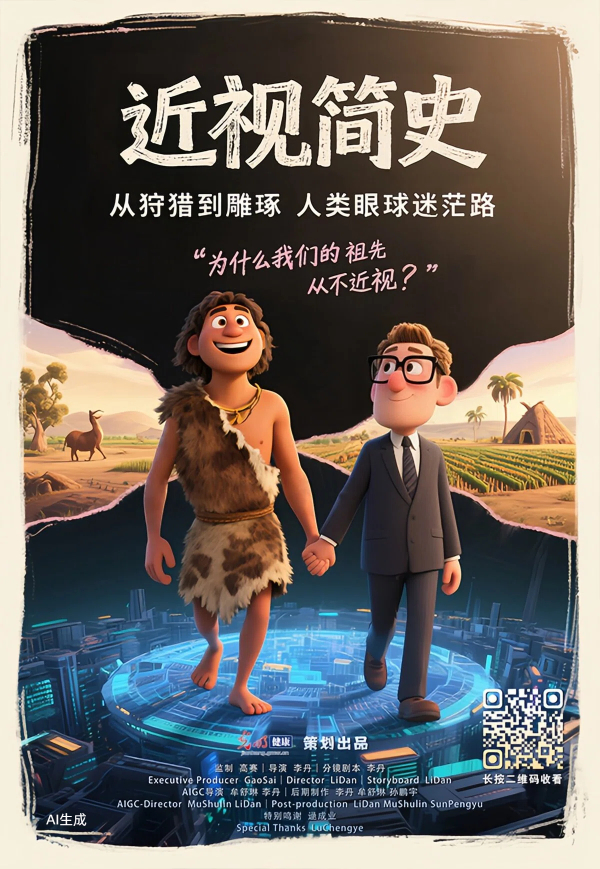 光明健康|AIGC动画《近视简史》：从狩猎到雕琢 人类眼球迷茫路