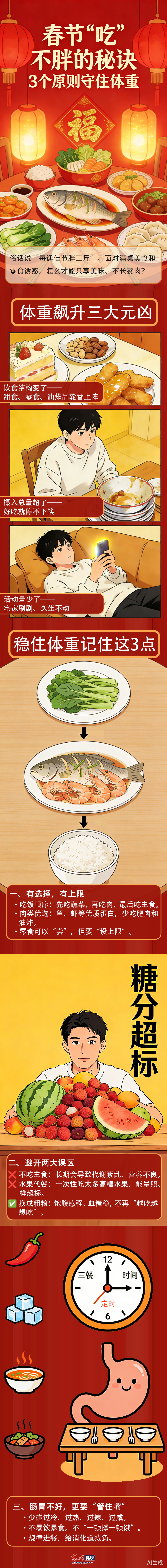 【健康科普】春节“吃”不胖的秘诀 3个原则守住体重