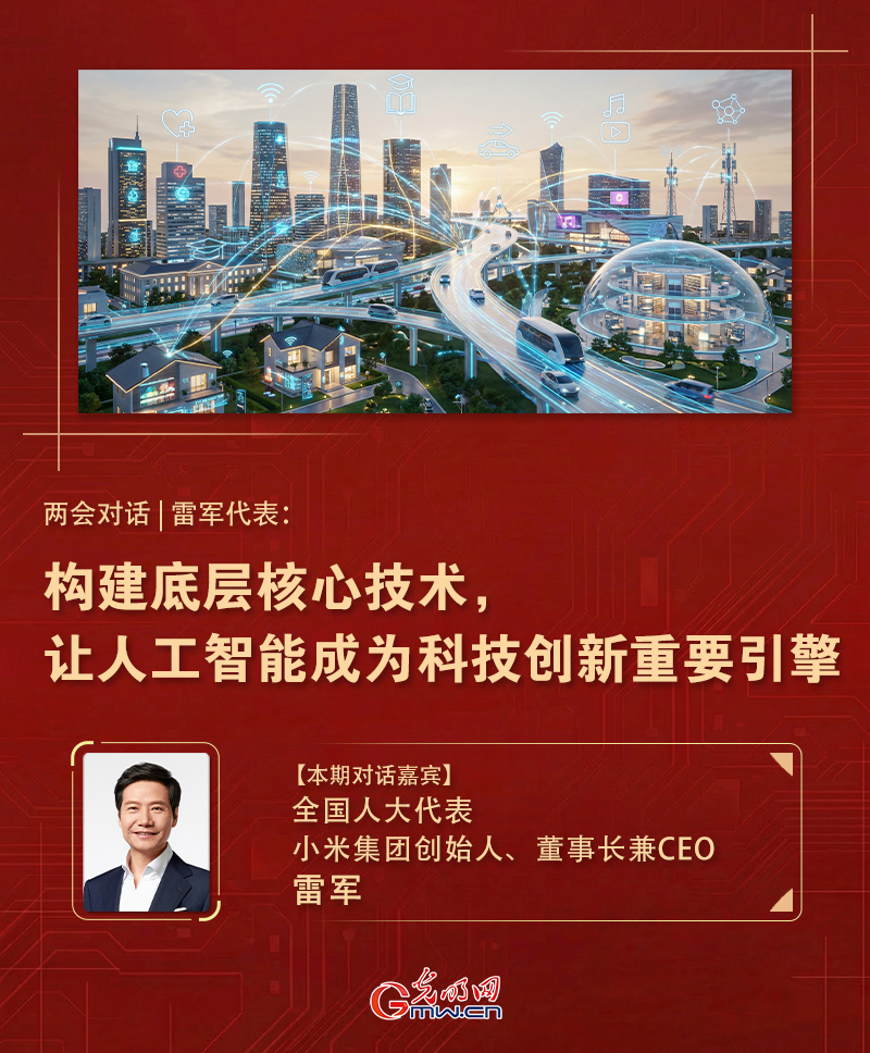 两会对话|雷军代表：构建底层核心技术，让人工智能成为科技创新重要引擎