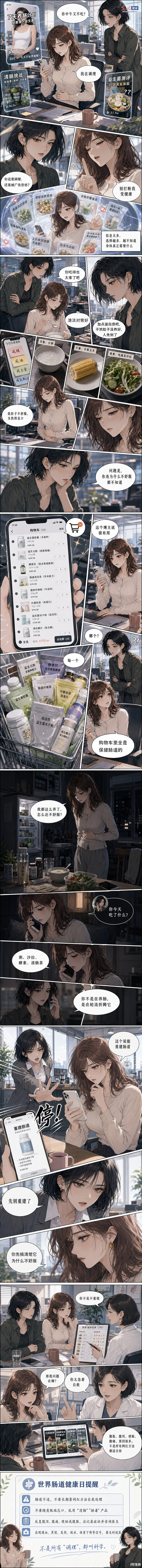 【AI漫画】盲目调理养护肠道，反倒损害肠道健康