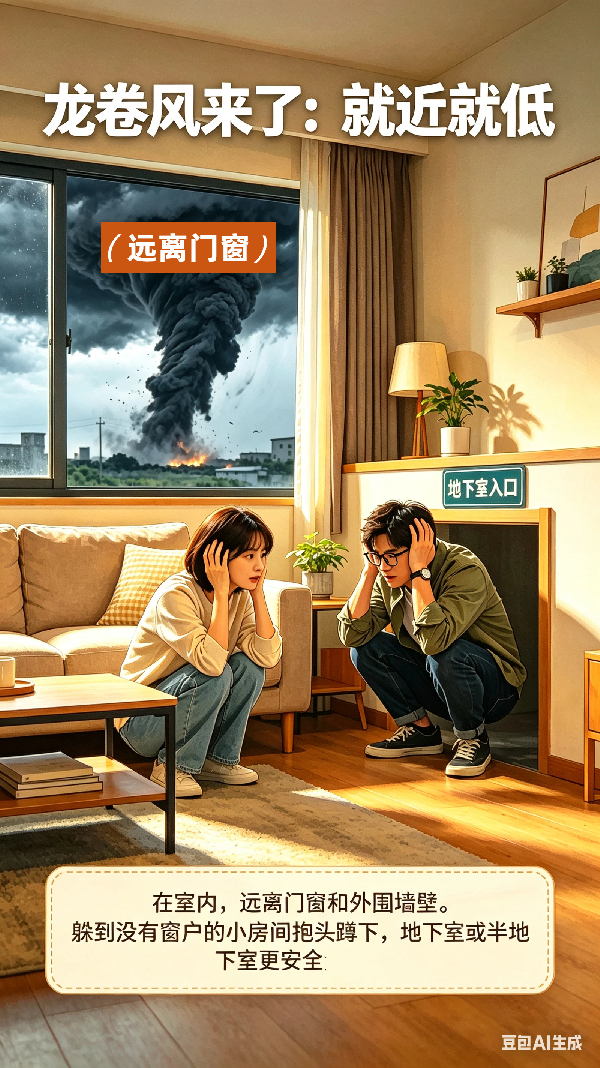AI应急科普|正逢龙卷风活跃季，室内外驾车三场景避险要点全梳理