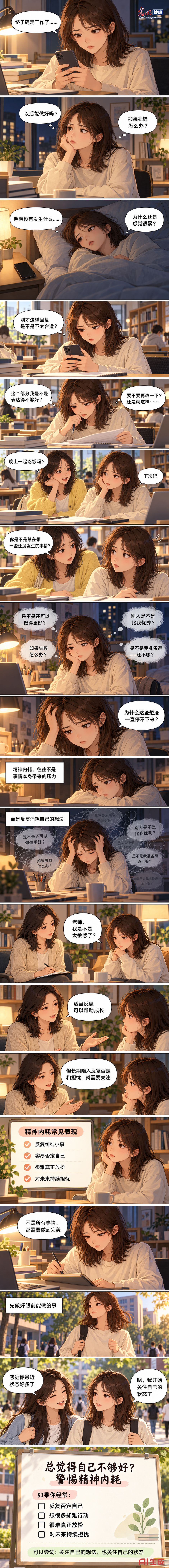 【AI漫画丨青年成长健康指南】青年人长期精神内耗 别忽视这些身体信号