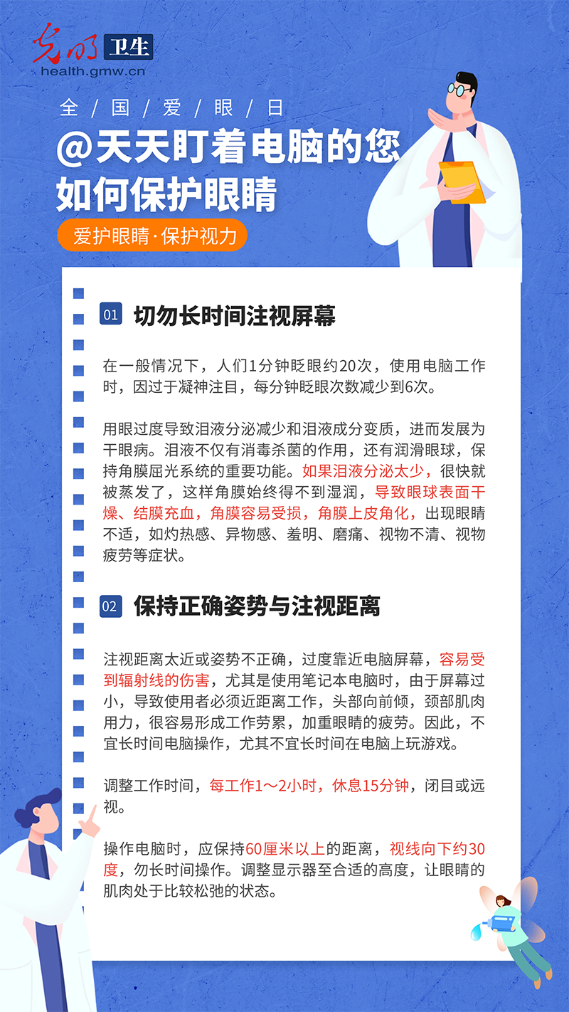 【科普海报】全国爱眼日|@天天盯着电脑的您 如何保护眼睛