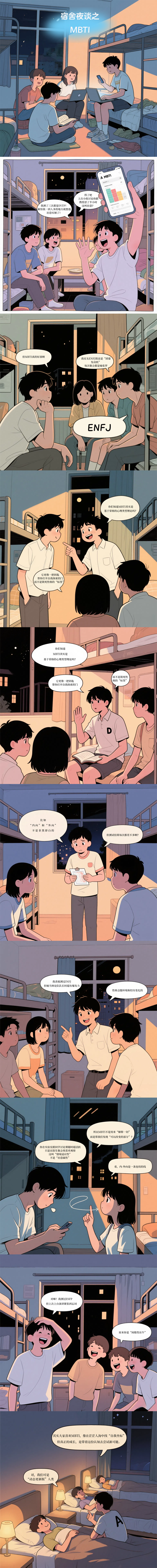 AIGC漫画·525大学生心理健康日|莫让MBTI定终身，开启理性自我探索之旅