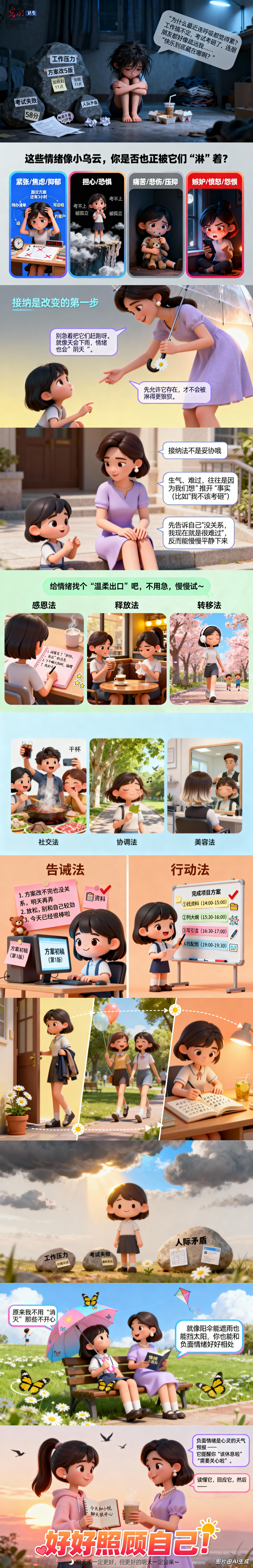 【AI科普漫画】世界精神卫生日丨现代人常见的11种负面情绪 如何化解
