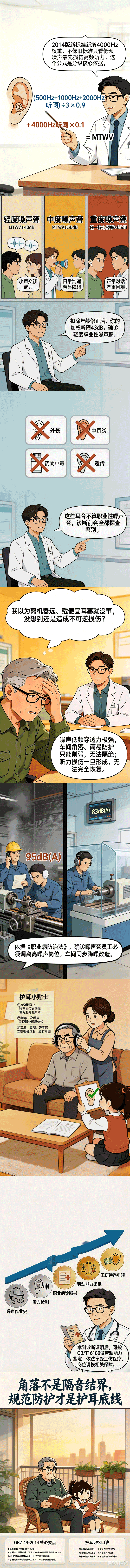 AI科普长图 | 《守护在岗人》①：别让世界对你“静音”——职业性噪声聋可防难治